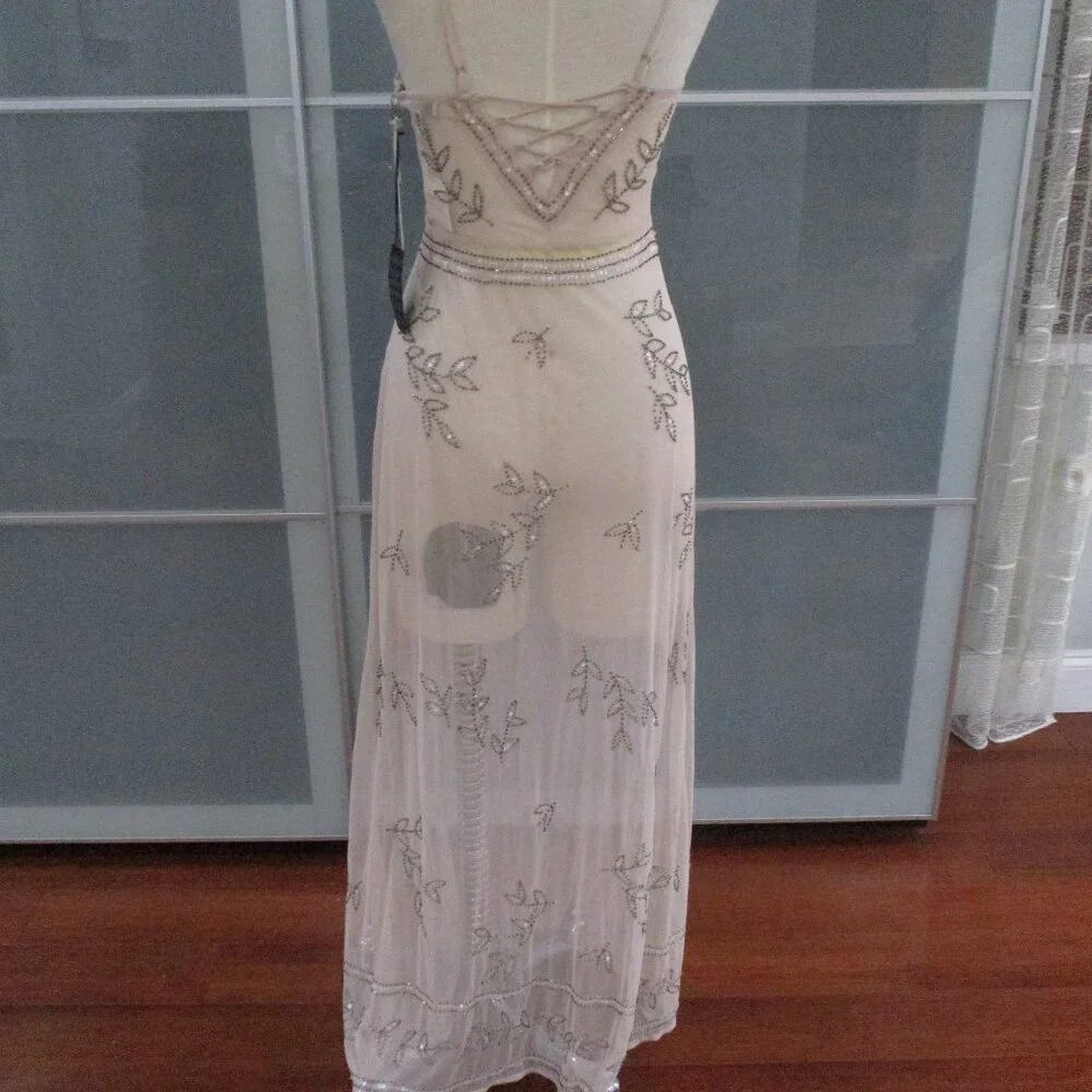 Forever 21 Contemporary Sheer Beaded Spaghetti Strap Maxi Dress - Picture 5 of 10